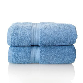 ALCLEAR set of terry hand towels, range of soft and highly absorbent towels, OEKOTEX 100 certified, 5 colours & 5 sizes, colour: JEANS BLUE, 2 x sauna towels 70 x 200 cm