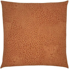 furn. Hidden Cheetah Feather Filled Cushion, Terracotta, 50 x 50cm