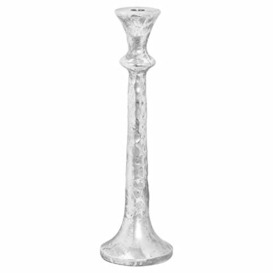 Hill Interiors Silver Ceramic Large Collared Candle Holder, Mixed, 40 x 12 x 1 cm