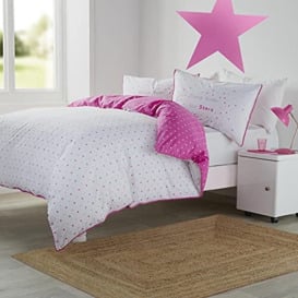 Appletree Kids – Mini Stars Duvet Cover Set – 100% Cotton Children’s Bedding in Pink & White – Double