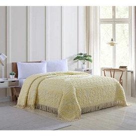 Beatrice Home Fashions Bedspread, Chenille, Yellow, Full