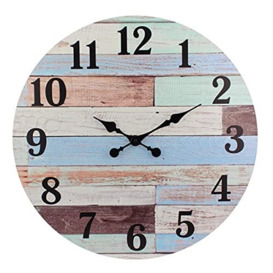 "Stonebriar Wall Clock, Wood, Blue, 23"""