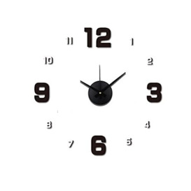 MPM Quality DIY Black and White Wall Clock - DIY 3D Wall Clock, Modern Design EVA Material Wall Clocks, Wall Clock Decoration for Living Room, Children's Room (Black, White) 600 mm