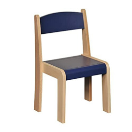 Liberty House Toys Stackable Beech Chairs Blue Seat Height 260mm Pack of 4