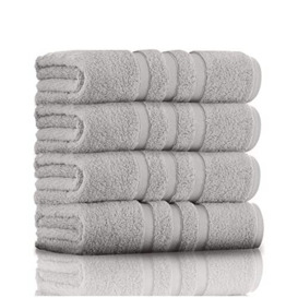 GC GAVENO CAVAILIA 550 GSM Hand Towels - Pack of 2 - Egyptian Cotton Towel - Highly Absorbent & Quick Dry Bathroom Towels Sets - Washable Spa Saloon Gym Towel, Silver
