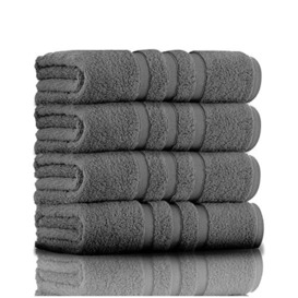 GC GAVENO CAVAILIA 550 GSM Hand Towels - Pack of 2 - Egyptian Cotton Towel - Highly Absorbent & Quick Dry Bathroom Towels Sets - Washable Spa Saloon Gym Towel, Charcoal