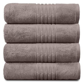 GC GAVENO CAVAILIA Soft Bath Sheets Extra Large - Washable Bathroom Towels Sets - 100% Egyptian Cotton Towel Set of 4 - Super Absorbent Jumbo Bath Sheet, Silver/Grey