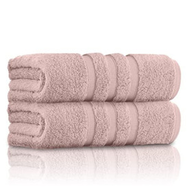 GC GAVENO CAVAILIA 2 Pk Bath Towels, 550 Gsm Quick Dry Towel, Highly Absorbent Egyptian Cotton Towel Set, Machine Washable Bathroom Towels Blush Pink