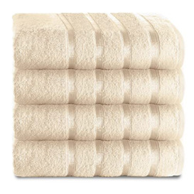GC GAVENO CAVAILIA 500 GSM Hand Towels, Washable Egyptian Cotton Towels, 4 Pack Quick Dry Towel For Gym Saloon, Cream