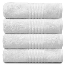 GC GAVENO CAVAILIA Soft Bath Sheets Extra Large - Washable Bathroom Towels Sets - 100% Egyptian Cotton Towel Set of 4 - Super Absorbent Jumbo Bath Sheet, White