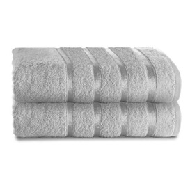 GC GAVENO CAVAILIA 2 Pk Jumbo Bath Sheet - 100% Egyptian Cotton Bathroom Towels - 500 GSM Extra Large Bath Sheets - Washable Towels Set, Silver