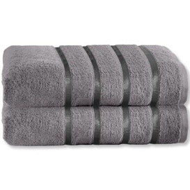 GC GAVENO CAVAILIA Bath Sheet Towel Set of 2 - Soft & Super Absorbent Large Bath Towel - 500 GSM Ringspun Cotton Towels Set, Dark Grey