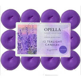 Opella Scented Tea Lights Pack of 12 Various scents Candles tealights (Lavender)