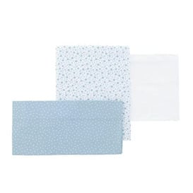 Cambrass 45962 Set of 3 Small Bed Flat Sheet 80 x 120 x 1 cm Forest Blue