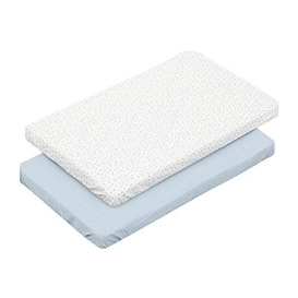 Cambrass 46118 2 Fitted Sheet-Samll Bed 50 x 82 x 1 cm Forest Blue, Blue