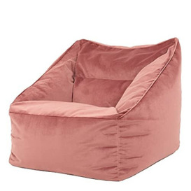 icon Natalia Velvet Lounge Chair Bean Bag, Dusk Pink, Giant Bean Bag Velvet Chair, Large Bean Bags for Adult with Filling Included, Accent Chair Living Room Furniture
