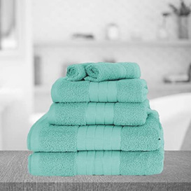 Brentfords Super Absorbent & Quick Drying 100% Cotton Bathroom Face Cloth – Premium Quality Face Towel - 30 x 30cm – Aqua Blue