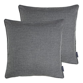 Paoletti Twilight Twin Pack Feather Filled Cushions, Silver, 45 x 45cm