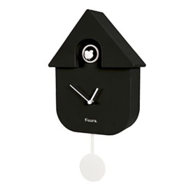 Fisura - Cuckoo clock. Wall clock. Original wall clock for gift. 3 AA batteries not included. 21,5 x 8 x 41,5. Material: ABS plastic. (Black)