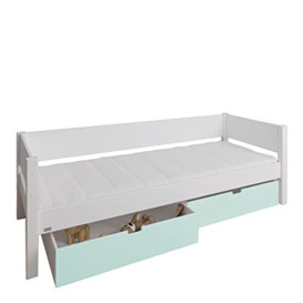 Furniture To Go - Manis-h White Day Bed and 2 drawers in Azur mint