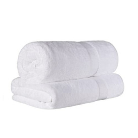 Superior Egyptian Cotton Bath Sheet Towels, Luxury, Large, Soft, Extra Absorbent, Quick Dry Towel Set for Body, Shower, Bathroom, Home Essentials, Decor, Pool, Spa, 2 Pieces, White