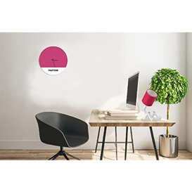Pantone by Homemania Homemania Tramonto Round Wall Clock for Living Room, Kitchen, Office, Pink, White, Black Metal, 40 x 0.15 x 40 cm, Dimension du Produit: L40xP0,15xA40 cm, 1,5