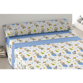 Quino Degrees Home - Astronaut - Kids Duvet Cover Set 90 x 190 cm Bedding Set 50% Cotton 50% Polyester 3 Pieces