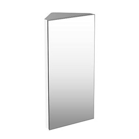HOMCOM Wall Mount Corner Mirror Cabinet with Three Shelves, Stainless Steel Bathroom Storage Cabinet with Door