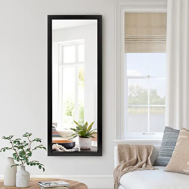 "NeuType Wall-Mounted Mirror 43""x16"" Rectangular Hanging Mirror Wall Mirror Hanging or Leaning Against Wall Best for Bedroom Living Room Dressing Mirror Polystyrene Frame,Origin Black(No Stand)"