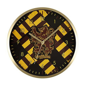 Harry Potter Disney Kids Metal Frame Wall Clock HP3044, Yellow and Black