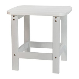 Flash Furniture Charlestown All-Weather Poly Resin Wood Commercial Grade Adirondack Side Table, Polystyrene, White, Set of 1