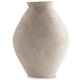 "Signature Design by Ashley Hannela 17"" Modern Distressed Polyresin Vase, Antique Tan,Beige"
