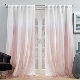 "Exclusive Home Crescendo Lined Room Darkening Blackout Hidden Tab Top Curtain Panel Pair, 52""x108"", Blush, Set of 2"