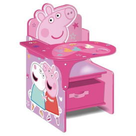 Peppa Pig Wooden Chair Desk with Storage Bin by Nixy Children, one Size