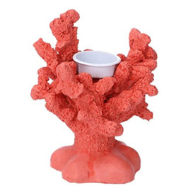 1 Seater Sea Resin Candle Holder Coral/Red, Small