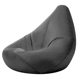 Bean Bag Bazaar High Back Recliner Chair - 87cm x 65cm - Large Living Room Gaming Bean Bags, Water Resistant Outdoor Lounger Beanbag (Slate Grey)