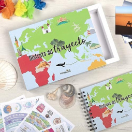 HappyMots - Travel album - enjoy the journey - photo album for gluing and writing, with protective box for storage.