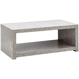 GFW Bloc Concrete Effect Shelf For Storage, Modern Centre Entertainment Coffee Tables home living room Furniture, Grey Unit, Engineered Wood, 105 x 55 x 40cm