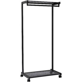 Maul MAULbolero Row Wardrobe - Stylish Mobile Coat Rack with Drawer Shelf for Trade Shows and Office - Sturdy and Compact Metal Clothes Rack for Jacket, Coat and Shoes - Black
