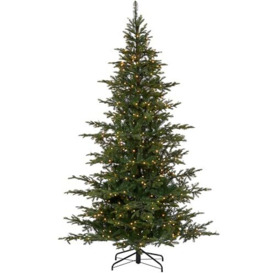 WeRChristmas Pre-Lit Sugar Pine Christmas Tree, 750 Warm White LED Lights, Green, 8 ft / 2.4 m