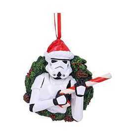 Nemesis Now Stormtrooper Wreath Hanging Ornament 9cm, Resin, White, Officially Licensed Stormtrooper Merchandise, Stormtrooper Christmas Decoration, Cast in the Finest Resin, Expertly Hand-Painted
