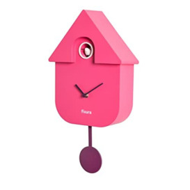 Fisura - Cuckoo clock. Wall clock. Original wall clock for gift. 3 AA batteries not included. 21,5 x 8 x 41,5. Material: ABS plastic. (Orchid)