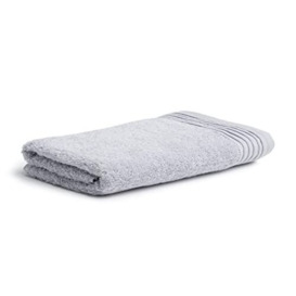 Möve Loft Plain Bath Towel with Chenille Piping 80 x 150 cm 100% Cotton (Spinair), Silver