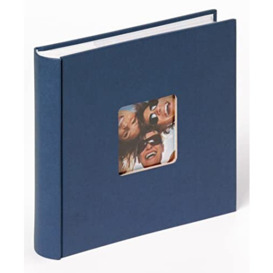walther Design Photo Album Blue 200 Photos 13 x 18 cm Memo Album with Punched Cover, Fun ME-116-L