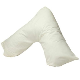LSC Pregnancy V Pillow with Polycotton Pillowcas Provide Support During Pregnancy, Nursing, and for Orthopedic V-shaped Pillows Offers Support to the Head, Neck, and Back (CREAM)