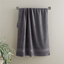 Catherine Lansfield Anti Bacterial Soft & Absorbent Cotton Hand Towel Charcoal Grey