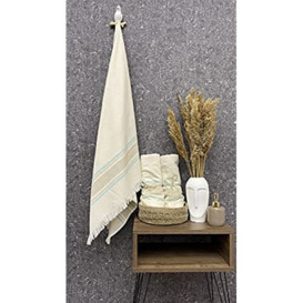 Questo Casa Bath Towel, Beach Towel, 16/1 Bamboo, Aphrodisia Pattern, Jacquard Weave, Quick Drying, 330 g/m², 80 x 150 cm, 1 Piece, Natural, Beige