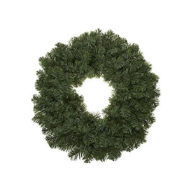 Immerse Creations Christmas Festive PVC Pine Branch Wreath with hanging tag (24 inch diameter), Green