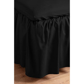 Jotex Zack Valance Bed Skirt Organic Cotton Bed Skirt, Height 45 cm - Black, 160 x 200 cm