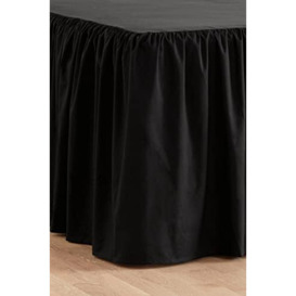 Jotex Zack Valance Bed Skirt Organic Cotton Bed Skirt, Height 60 cm - Grey Black, 140 x 200 cm